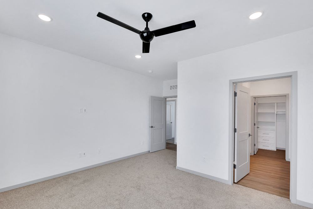 Master bedroom with a view of the master bath